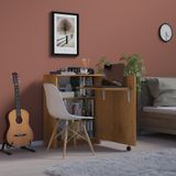 ASRA TREND Petra Desen MD002 Katlanır Masalı Kitaplık 68x90 cm Tekerlekli Gizli Çalışma Masası Laptop Bölmeli Fonksiyonel Dolap Modern Home Office Ünitesi%100 MDFLAM