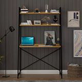 ASRA TREND Petra Desen METALKÇM01 Metal Kitaplıklı Çalışma Masası 90x170 cm Endüstriyel Bilgisayar Masası Metal İskeletli Modern Ofis Ünitesi%100 MDFLAM