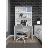 Asra Trend Raflı Çalışma Masası ÇM-03 %100 MDF Kitaplıklı Ofis Ders Masası Beyaz