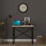 ASRA TREND Safir Meşe Desen METALÇM02 Metal Çalışma Masası 90x60 cm Endüstriyel Bilgisayar Masası X Çapraz Destekli Minimalist Home Office Masası%100 MDFLAM
