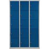 Asram Metal 15 Gözlü Metal Emanet Dolabı MAVI118X40X170