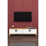 Asratrend Asra Trend MDF Petra/Beyaz TV Ünitesi - 160 cm, Şık ve Modern Tasarım TV Sehpası, T-03 Beyaz - Petra