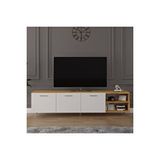 Asratrend Asra Trend MDF Petra/Beyaz TV Ünitesi - 200 cm, Şık ve Modern Tasarım TV Sehpası, T-20 Petra - Beyaz