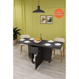 asratrend Lüks Katlanır Mutfak Yemek Masası %100 MDF Pratik Çekmece+Dolaplı Çalışma Masası KM28
