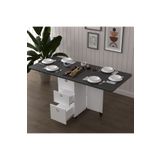 asratrend Lüks Katlanır Mutfak Yemek Masası %100 MDF Pratik Çekmeceli Çalışma Masası KM30