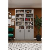 asratrend Modern Kapaklı Ayarlanabilir Raf Ev Ofis Kitaplık %100 MDF Dekoratif Kütüphane K41