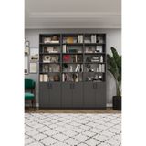 asratrend Modern Kapaklı Ayarlanabilir Raf Ev Ofis Kitaplık %100 MDF Dekoratif Kütüphane K57