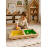 Asrimo Marin Kontraplak Satranç ve Ludo Setiaktivite Masası - Ceviz - Açık Kahverengi