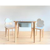 Asrimo Montessori Tasarımlı Çocuk Aktivite Masa Sandalye Takımı MDF Malzemeden Ceviz Renkli Çekmeceli