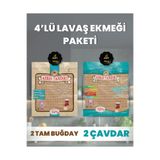 ASRIN TANDIRI 4'LÜ LAVAŞ PAKETİ (2 Paket Ekşi Hamurlu Çavdar+2 Paket Ekşi Hamurlu Tam Buğday) 4X330Gr.
