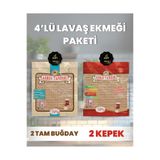 ASRIN TANDIRI 4'LÜ LAVAŞ PAKETİ (2 Paket Ekşi Hamurlu Kepekli+2 Paket Ekşi Hamurlu Tam Buğday) 4X330Gr.