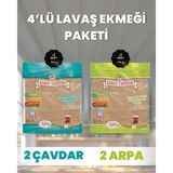 Asrın Tandırı 4'lü Paket 2 Adet Ekşi Mayalı Çavdar + 2 Adet Ekşi Mayalı Arpa Lavaş Ekmeği Paketi - 1 Adet