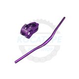 Asroya Wake Mor 780mm Alüminyum 31.8 Bisiklet Gidonu + Boğaz Seti Gidon Wake Boğaz Mor