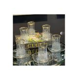 Assa Bazaar 12 Parça Gerçek Yaldızlı Timeless Çay Seti | 6 Bardak & 6 Tabak