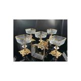 Assa Bazaar 6 Adet Gold Ayaklı Cam Magnolia Kase | Dondurmalık – Şekerlik – Tatlı Sunumluk