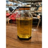 Assa Bazaar 800 ml Cam Yağdanlık - Ölçü Göstergeli, Damlatmaz Akıtma Uçlu, Sızdırmaz Kapaklı Zeytinyağı, Sirke ve Sos Şişesi