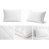 Assa Home Yastık Alezi Kılıfı 2'li Kenar Biyeli - Beyaz - Gri - 50 x 70 cm