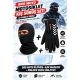 ASSAMOTO Motosiklet Kış Sürüş Seti 3 Parça Ürün | Motosiklet Eldiveni - Kar Maskesi - Pinlock Kask Buğu Önleyici