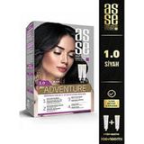 Asse Adventure Set 2 Adet Saç Boyası, Kalıcı ve Canlı Renkler No:1.0 Siyah - 2 Adet