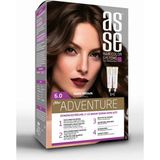 Asse Adventure Set Saç Boyası, Kalıcı ve Canlı Renkler 1+1 İki Kullanım Seti (No:6.0 Koyu Kumral)