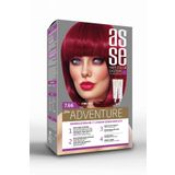 Asse Adventure Set Saç Boyası, Kalıcı ve Canlı Renkler 1+1 İki Kullanım Seti (No:7.66 Ateş Kızılı)