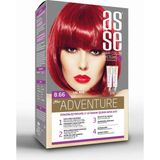 Asse Adventure Set Saç Boyası, Kalıcı ve Canlı Renkler 1+1 İki Kullanım Seti (No:8.66 Lal Kızıl)
