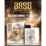 Asse Bleaching Powder – Ultra Güçlü Saç Açıcı Toz, 8 Ton Açma Etkisi, Profesyonel Kullanım Için X4 Adet