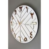 Asse Tasarım Arapça Rakam Long Line Dekoratif Duvar Saati Beyaz & Gold 50 x 50 cm Sessiz Mekanizma