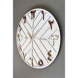 Asse Tasarım Arapça Rakam Long Line Dekoratif Duvar Saati Beyaz & Gold 50X50cm Sessiz Mekanizma