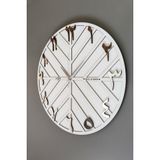 Asse Tasarım Arapça Rakam Long Line Dekoratif Duvar Saati Beyaz & Gümüş 50X50cm Sessiz Mekanizma