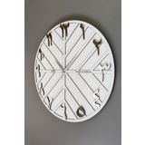 Asse Tasarım Arapça Rakam Long Line Dekoratif Duvar Saati Beyaz & Gümüş 50X50cm Sessiz Mekanizma