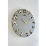 aSSe Tasarım Dekoratif Aynalı Plexiglass Türkçe Rakam Duvar Saati Sessiz Mekanizma 37x.37cm ( Antrasit-Gold )