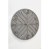 Asse Tasarım Endless Line Dekoratif Duvar Saati Antrasit & Gold 37X37cm Sessiz Mekanizma