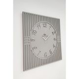 Asse Tasarım Kare Çizgi Desenli Türkçe Rakam Antrasit & Gümüş Dekoratif Siyah&Gümüş 50X50cm Duvar Saati