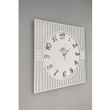 aSSe Tasarım Kare Çizgi Desenli Türkçe Rakam Beyaz & Gold Dekoratif Siyah&gümüş 50x50cm Duvar Saati