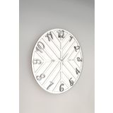 aSSe Tasarım Long Line Dekoratif Duvar Saati Beyaz & Gümüş 50x50cm Sessiz Mekanizma