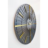 Asse Tasarım Long Line Dekoratif Duvar Saati Siyah & Gold 37X37cm Sessiz Mekanizma