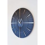 Asse Tasarım Long Line Dekoratif Duvar Saati Siyah & Gümüş 37X37cm Sessiz Mekanizma