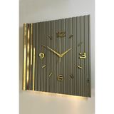 aSSe Tasarım Long Lines Işıklı (Pilli Led) Sessiz Mekanizma 48x48cm Ant-Ant-Sarı aSSe Tasarım Modern Duvar Saati