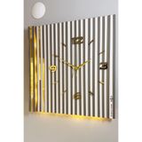 aSSe Tasarım Long Lines Işıklı (Pilli Led) Sessiz Mekanizma 48x48cm aSSe Tasarım Modern Duvar Saati Bey-Ant-Sarı