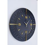 Asse Tasarım Özel Dekoratif Siyah & Gold Aynalı Duvar Saati 50X50cm