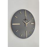 Asse Tasarım Siyah Aynalı Duvar Saati 37 x 37 cm Ahşap Minimalist Tasarım Sessiz Mekanizma - 1 cm