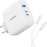 Asseds Store 100W Gan 3 Portlu Usb-C + Usb-A Şarj Aleti Qc5.0 Pd, Ipad,,, Notebook, Uyumlu Hızlı Şarj Cihazı + 100W Type-C Şarj Kablosu 2 Metre - 001-Renkli