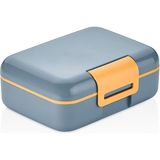 Asseds Store 2 Katlı Bento Öğle Yemeği Kutusu, 1.6 Litre, 3 Bölmeli, Bpa Içermeyen Pp Plastik, Çatal Bıçak Kaşık Hediyeli (Gri) - Kestane Akaju - Option-1