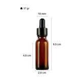 Asseds Store 20 ml Metal Kapaklı Damlalık Dropper Şişesi Serum 20 cc Cam Şişe 6 Adet (Siyah Kapak, /kahverengi) - 000-Siyah - 1 Adet - Option-1
