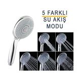 Asseds Store 5 Fonksiyonlu Büyük Başlı El Duşu Duş Başlığı - Farklı Püskürtme Modları - Yüksek Kaliteli Abs Krom Kaplı G1/2 Uyumlu - 1 lt