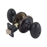 Asseds Store 740498 Yumurta 6 Yönlü Evrensel Gizlilik Kapı Tokmağı, Yağla Pürüzlü Bronz, Yatak ve Banyo - 001-Renkli - Option-1