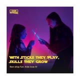 Asseds Store 8 Parça LED Işıklı Chopstik Işık Kılıcı Yemek Çubukları Tema Çöpstik - 01P-Pembe