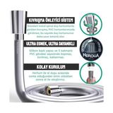Asseds Store - A Kalite Örgülü Dayanıklı 150CM Paslanmaz Duş Spirali/uzun Banyo Hortumu - 1 lt