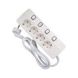 Asseds Store Akım Korumalı Grup Priz, 4’lü Ayrı Anahtarlı, 1.5 Metre Kablolu, 4000W, 16 Amper, Çocuk Korumalı, Ups Uyumlu, Elektronik Ürünlerde Tam Koruma, Termal Koruma Sigortalı, Topraklı - 1 Adet - Ahşap